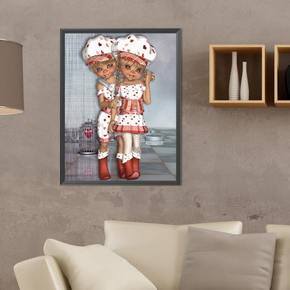 Big Eyed Doll - Full Round Drill Diamond Painting 30*40CM