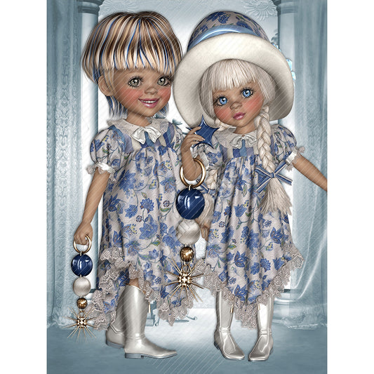 Big Eyed Doll - Full Round Drill Diamond Painting 30*40CM