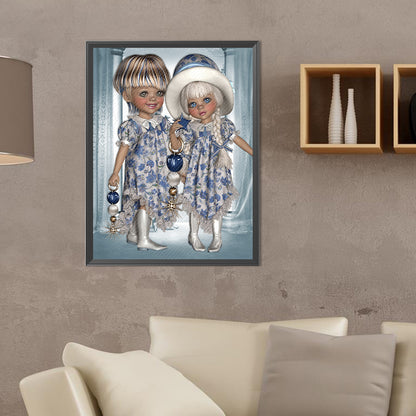 Big Eyed Doll - Full Round Drill Diamond Painting 30*40CM