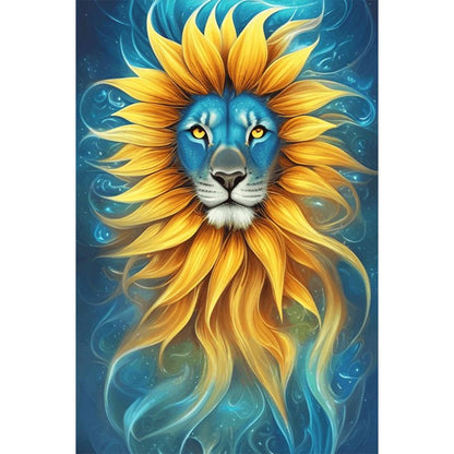 Sunflower Lion - Full Round AB Drill Diamond Painting 40*60CM