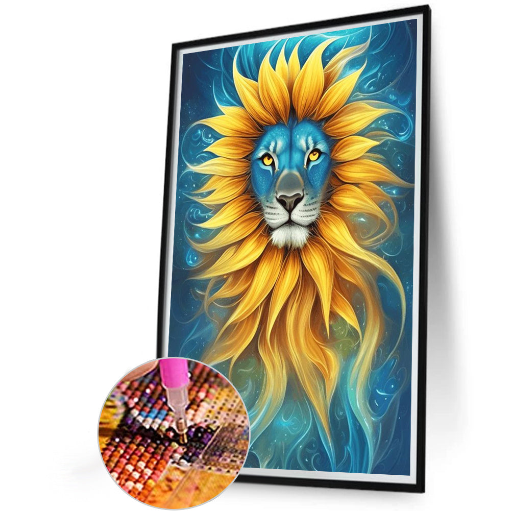 Sunflower Lion - Full Round AB Drill Diamond Painting 40*60CM