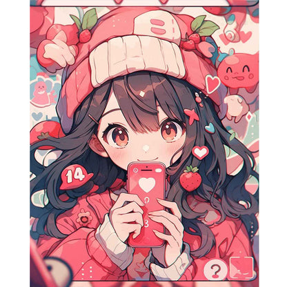 Cartoon Girl - Full Round Drill Diamond Painting 40*50CM