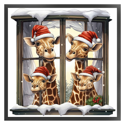 Christmas Giraffe - 18CT Counted Cross Stitch 30*30CM