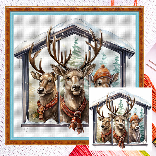 Winter Deer - 18CT Counted Cross Stitch 30*30CM