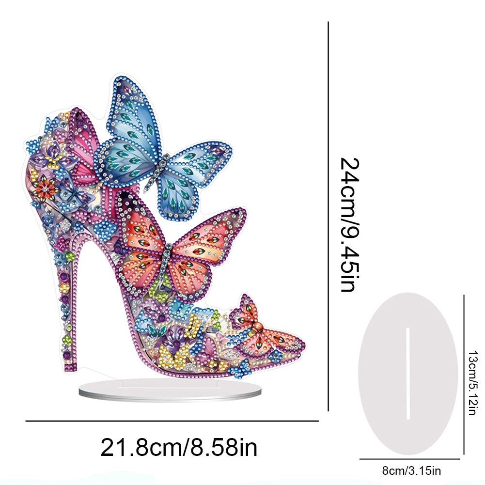 Diamond Painting Tabletop Ornaments for Office Desktop Decor (Jeweled Heels #1)