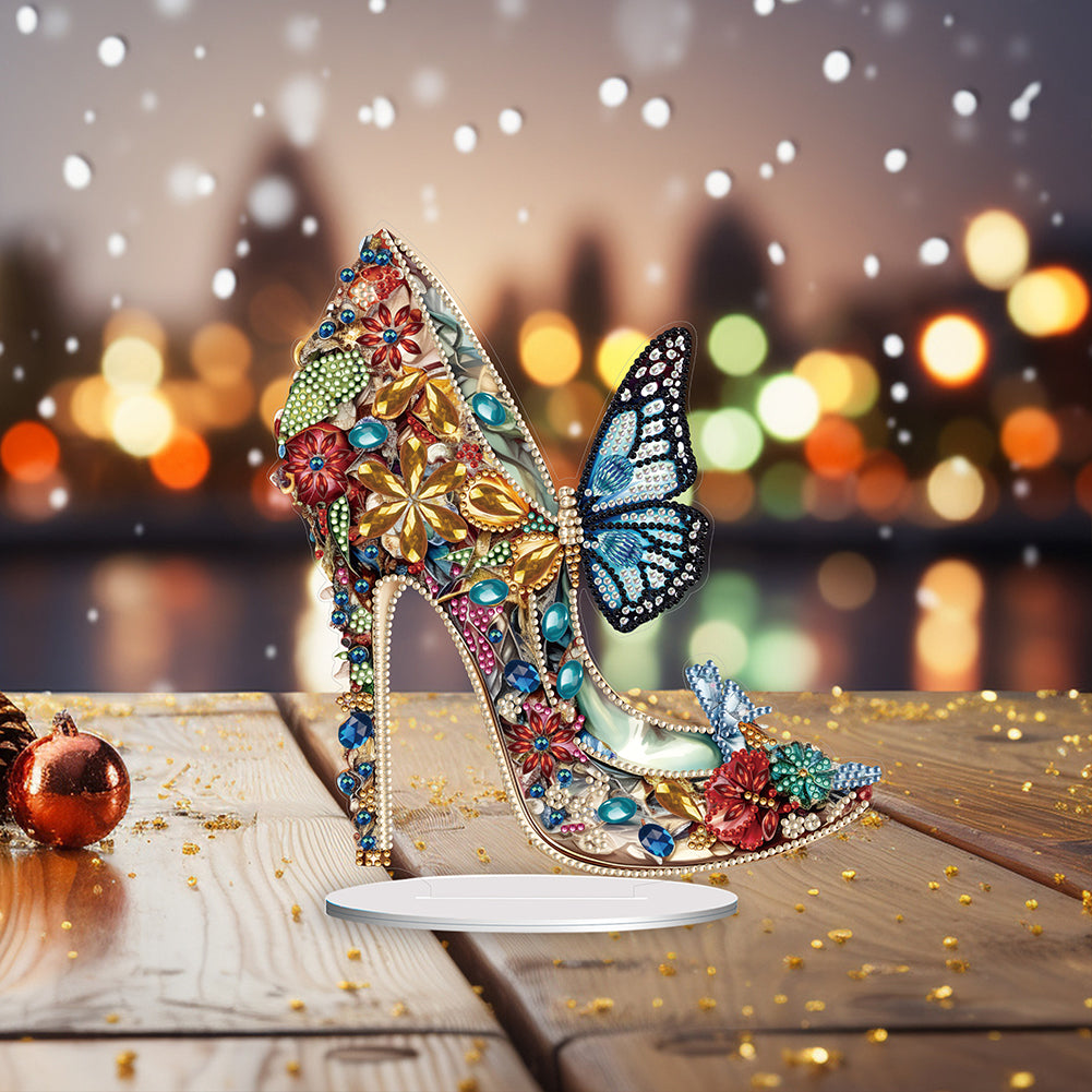 Diamond Painting Tabletop Ornaments for Office Desktop Decor (Jeweled Heels #5)