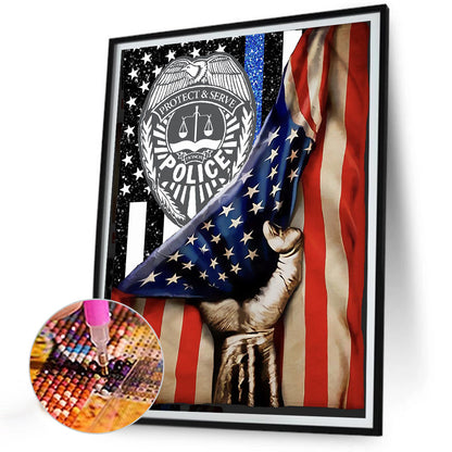 American Flag - Full Round Drill Diamond Painting 30*40CM