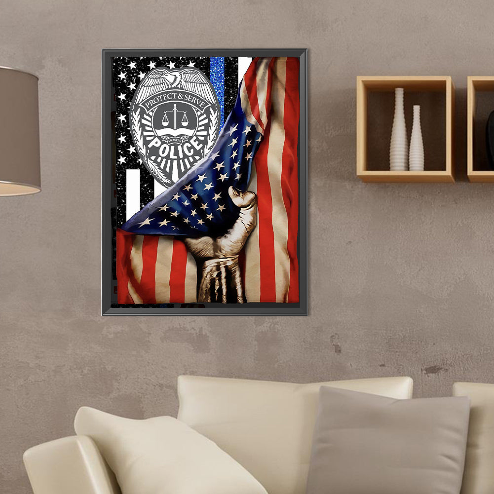 American Flag - Full Round Drill Diamond Painting 30*40CM