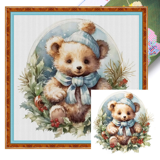 Bear - 18CT Stamped Cross Stitch 30*30CM