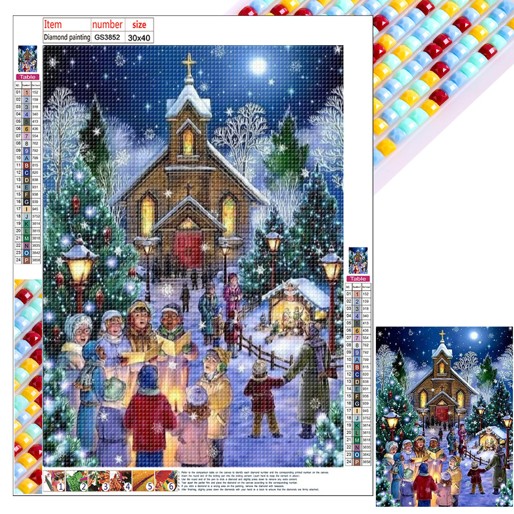 Christmas Atmosphere - Full Square Drill Diamond Painting 30*40CM