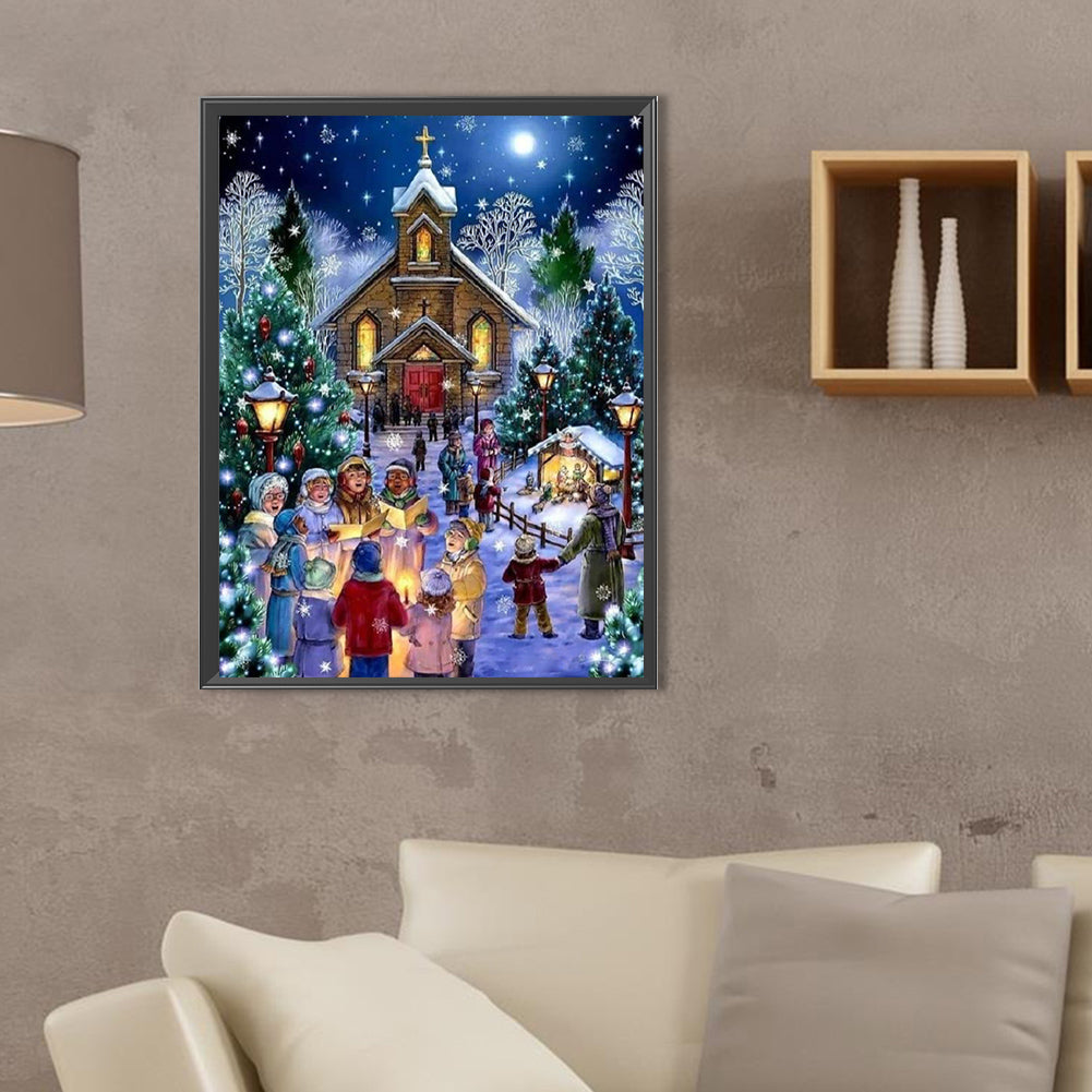 Christmas Atmosphere - Full Square Drill Diamond Painting 30*40CM