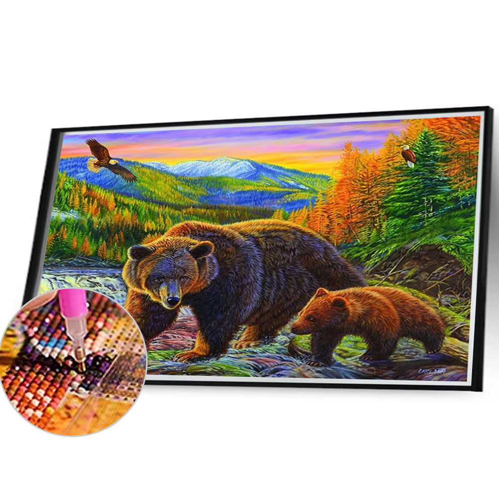 Brown Bear - Full Square Drill Diamond Painting 40*30CM