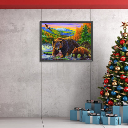 Brown Bear - Full Square Drill Diamond Painting 40*30CM