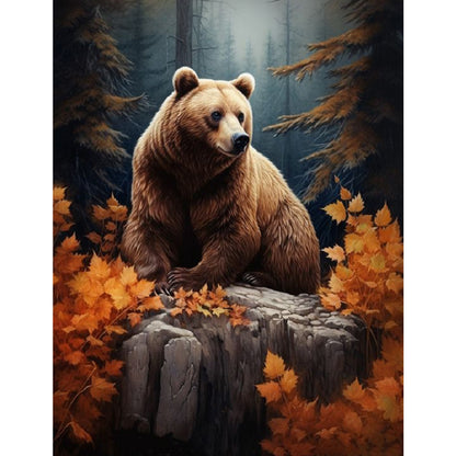 Brown Bear - Full Square Drill Diamond Painting 30*40CM