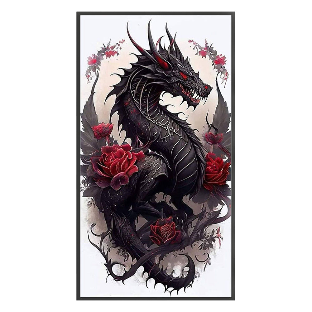 Dragon And Rose - 11CT Stamped Cross Stitch 40*70CM
