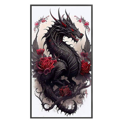 Dragon And Rose - 11CT Stamped Cross Stitch 40*70CM