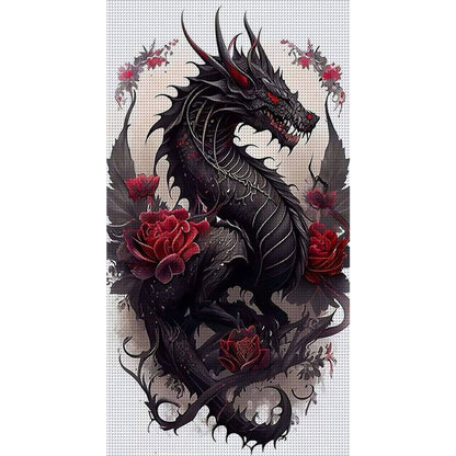 Dragon And Rose - 11CT Stamped Cross Stitch 40*70CM