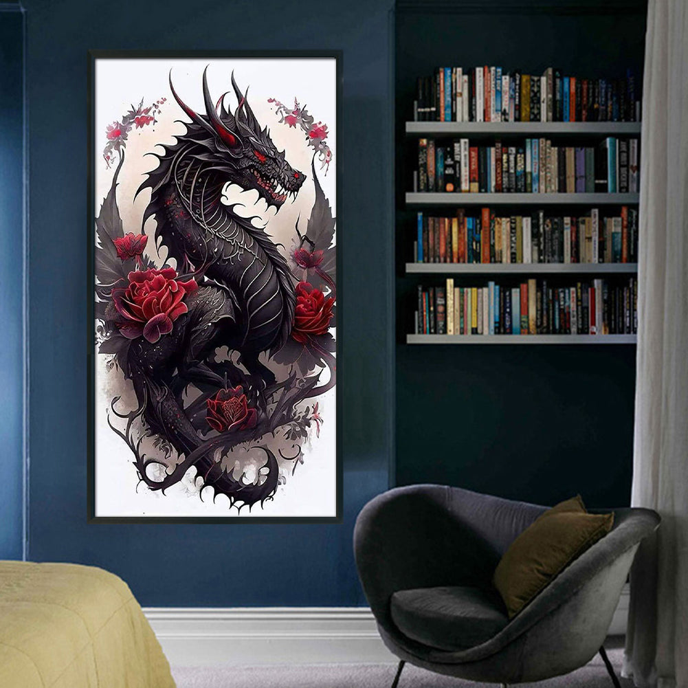 Dragon And Rose - 11CT Stamped Cross Stitch 40*70CM