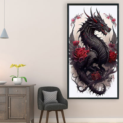 Dragon And Rose - 11CT Stamped Cross Stitch 40*70CM