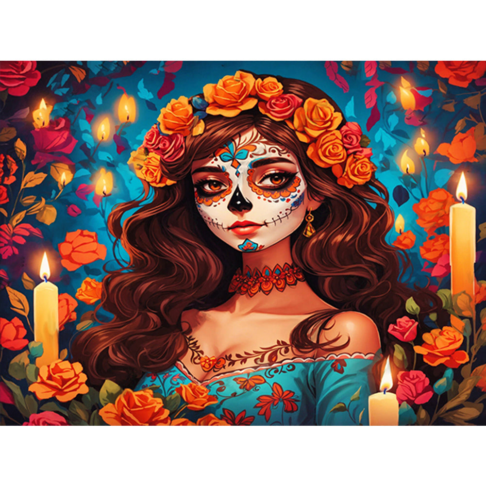 Beautiful Woman With Grimace - Full Round Drill Diamond Painting 40*30CM