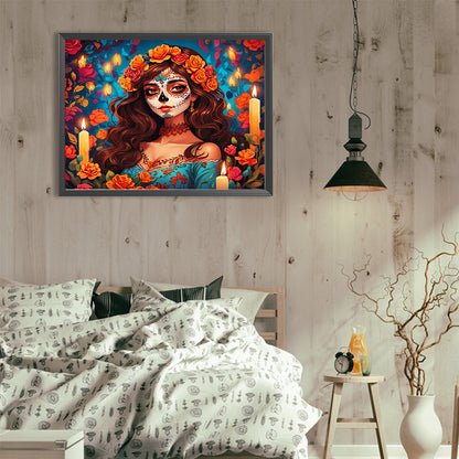 Beautiful Woman With Grimace - Full Round Drill Diamond Painting 40*30CM