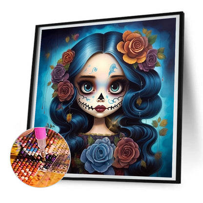 Sugar Skull Girl - Full Round Drill Diamond Painting 30*30CM