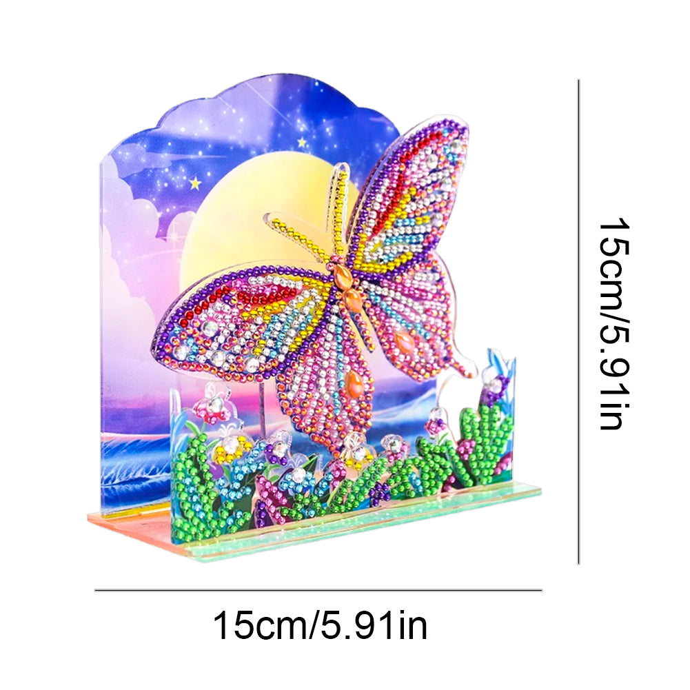 Diamond Painting Desktop Decor for Office Desktop Decor (Garden Butterfly)