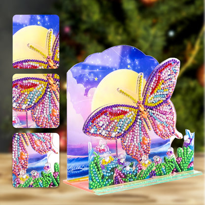 Diamond Painting Desktop Decor for Office Desktop Decor (Garden Butterfly)