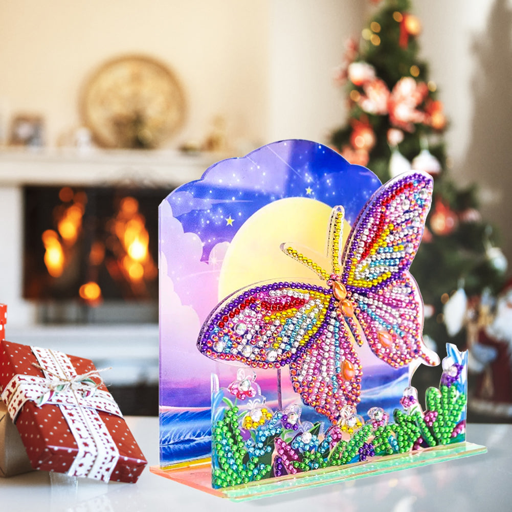 Diamond Painting Desktop Decor for Office Desktop Decor (Garden Butterfly)