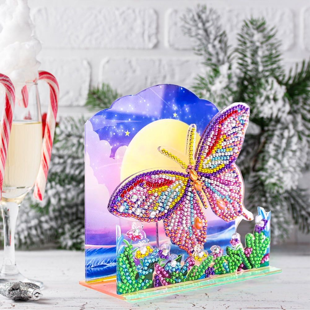 Diamond Painting Desktop Decor for Office Desktop Decor (Garden Butterfly)