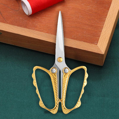 Tailor Craft Scissors Stainless Steel Butterfly Design Scissors 12x6cm (Gold)