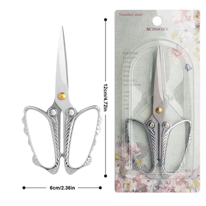 Tailor Craft Scissors Stainless Steel Butterfly Design Scissors 12x6cm (Silver)