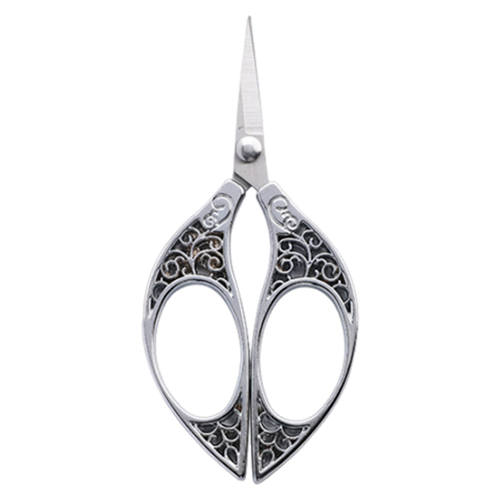 Stainless Steel Leaf Style Mini Scissors for Sewing Crafting 11x5cm (Silver)