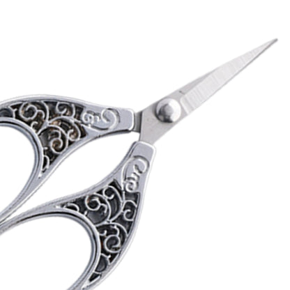 Stainless Steel Leaf Style Mini Scissors for Sewing Crafting 11x5cm (Silver)