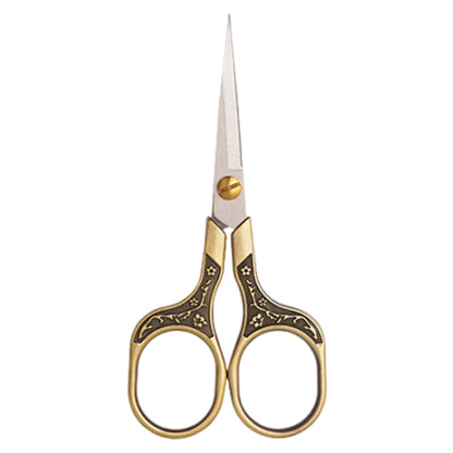 Stainless Steel Plum Blossom Flower Pattern Scissors 12.7x6cm (Bronze Colour)