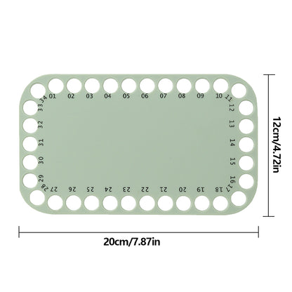 Embroidery Thread Organizer Cards 34 Positions for Cross Stitch 20x12cm (Green)