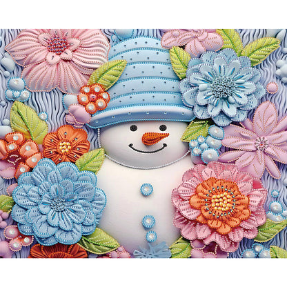 Snowman¡¤Green - Special Shaped Drill Diamond Painting 40*50CM