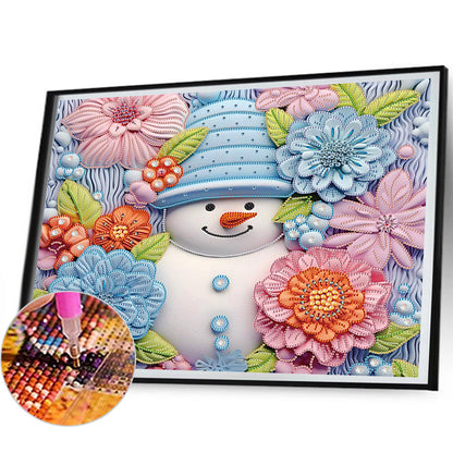 Snowman¡¤Green - Special Shaped Drill Diamond Painting 40*50CM