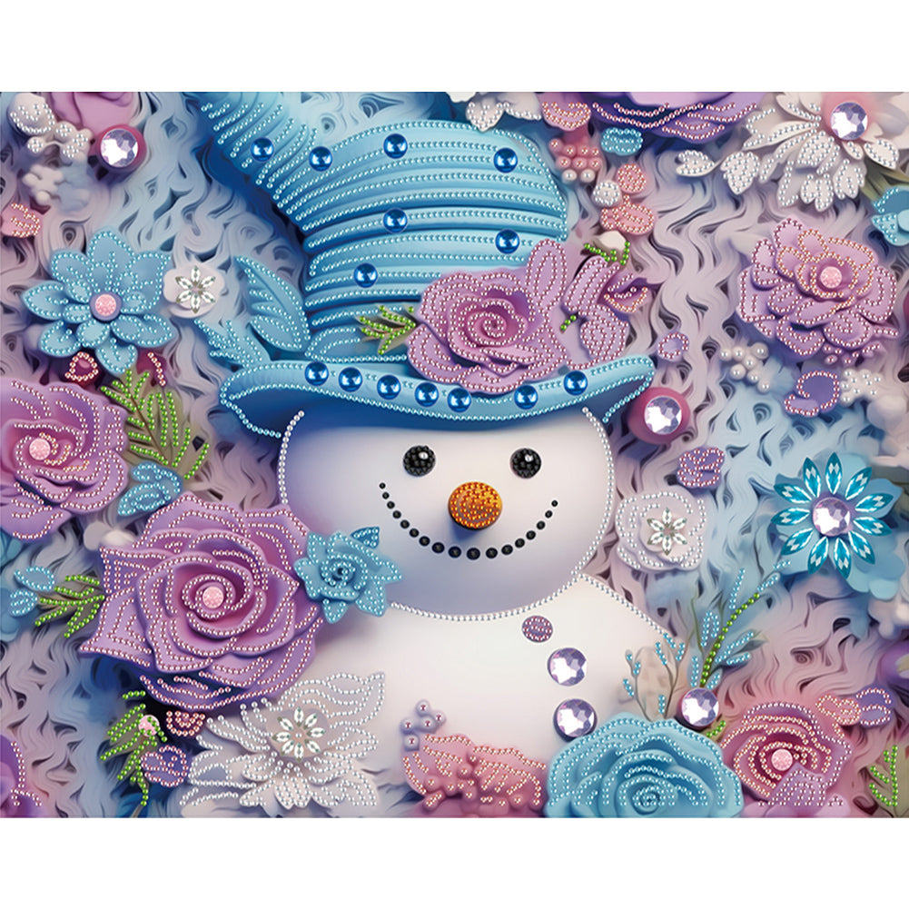 Snowman¡¤Purple - Special Shaped Drill Diamond Painting 40*50CM