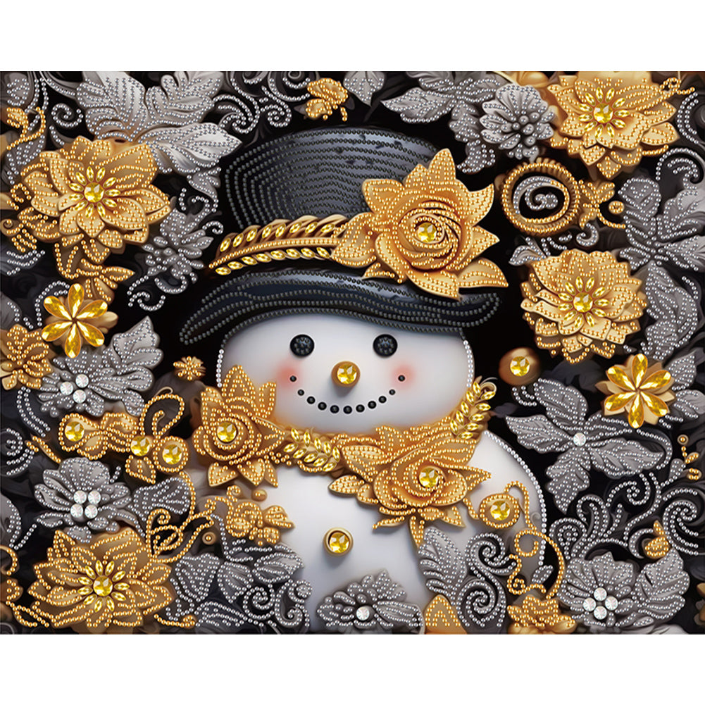 Snowman¡¤Gold - Special Shaped Drill Diamond Painting 40*50CM