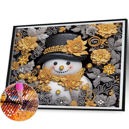 Snowman¡¤Gold - Special Shaped Drill Diamond Painting 40*50CM