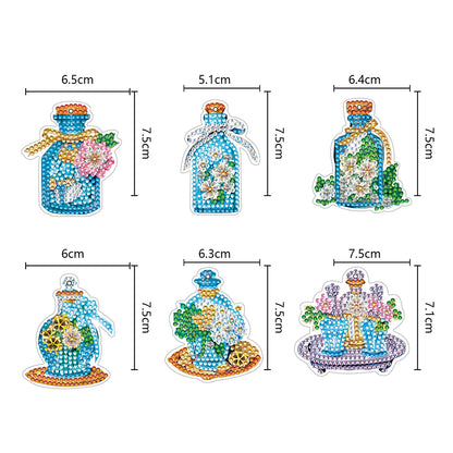 6PCS Double Sided Special Shape Diamond Painting Keychain (Perfume Bottle)