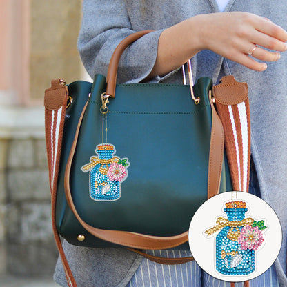 6PCS Double Sided Special Shape Diamond Painting Keychain (Perfume Bottle)