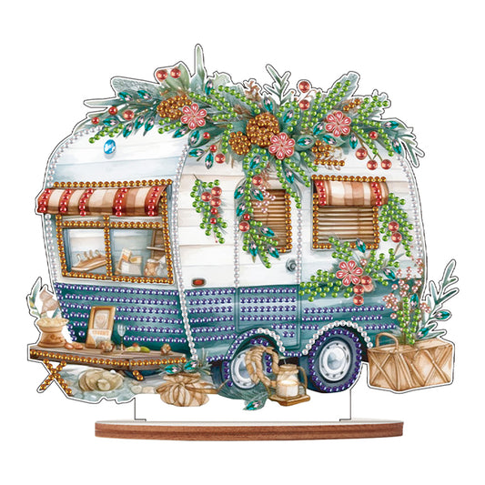 Wooden Camper Classic Car Diamond Painting Desktop Decor for Office Decor (#4)