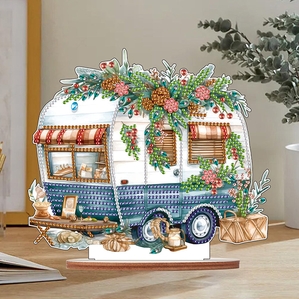 Wooden Camper Classic Car Diamond Painting Desktop Decor for Office Decor (#4)