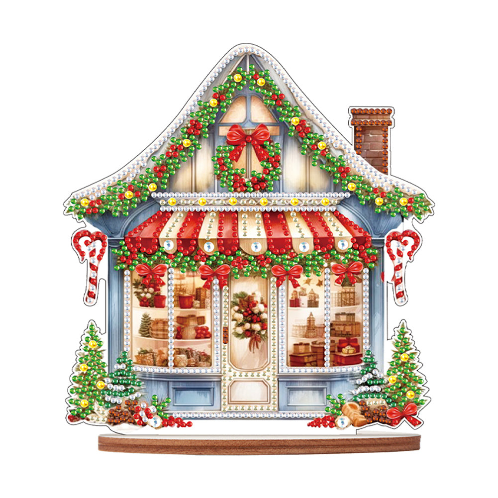 Wooden Xmas Shop Desktop Diamond Art Kits for Xmas Table Office Home Decor (#1)