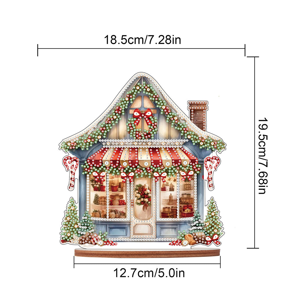 Wooden Xmas Shop Desktop Diamond Art Kits for Xmas Table Office Home Decor (#1)