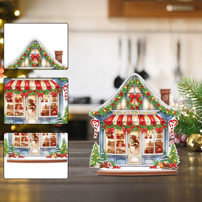 Wooden Xmas Shop Desktop Diamond Art Kits for Xmas Table Office Home Decor (#1)