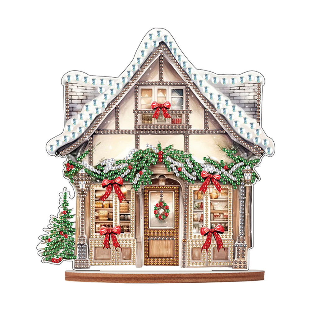 Wooden Xmas Shop Desktop Diamond Art Kits for Xmas Table Office Home Decor (#4)