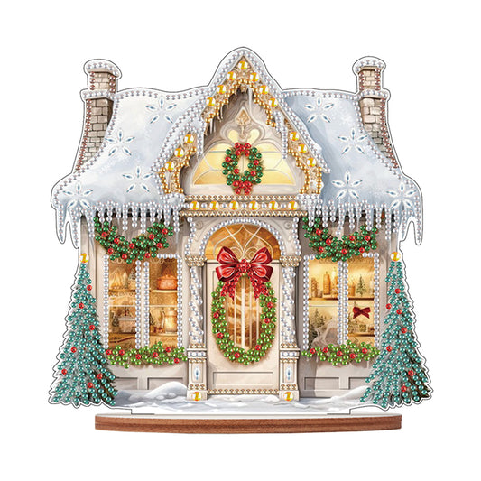 Wooden Xmas Shop Desktop Diamond Art Kits for Xmas Table Office Home Decor (#6)